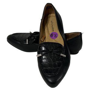 White Mt. Catania women’s size 6.5 black bow slip on loafers flats shoes